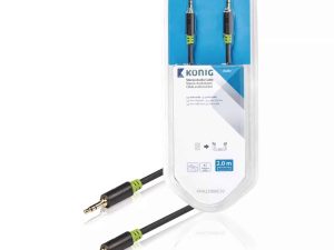 Cablu audio ecranat Jack Stereo 3.5 mm tata-tata 2m gri Konig