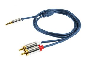 Cablu audio HiFi stereo Jack 3.5 mm - 2x RCA 1m dublu ecranat HOME