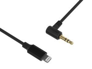 Cablu audio iPhone la mufa Jack 3.5 mm 50cm negru