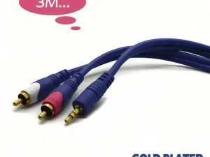 Cablu audio Jack 3.5 mm la 2x RCA 3m aurit