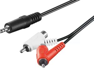 Cablu audio Jack 3.5 mm tata STEREO la 2x RCA tata-mama 1.5m Goobay