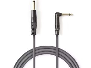Cablu audio Jack mono 6.35 mm tata - 6.35 mm tata cotit 5m gri NEDIS