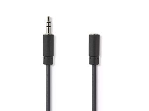 Cablu audio Jack Stereo 3.5 mm tata - 3.5 mm mama 2m negru Nedis