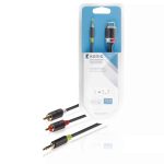 Cablu audio Jack stereo 3.5 mm tata - tata 1m gri Konig