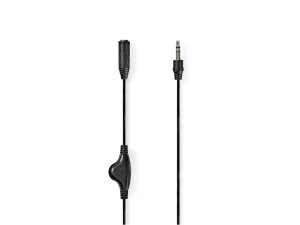 Cablu audio Jack Stereo cu control volum Nedis 3.5mm tata - 3.5mm mama 1m negru CAGL22090BK10