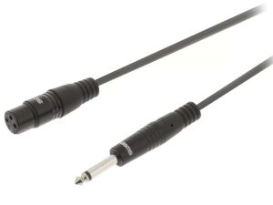 Cablu audio mono XLR 3 pini mama - Jack 6.35 mm tata 3m gri Sweex