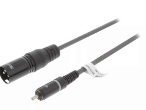 Cablu audio mono XLR 3 pini tata - RCA tata 1.5m gri Sweex