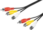 Cablu audio si video 3m 1x video /2x audio L/R 3x RCA tata - 3x RCA tata Goobay 50382