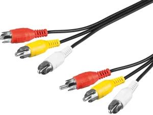 Cablu audio si video 3m 1x video /2x audio L/R 3x RCA tata - 3x RCA tata Goobay 50382