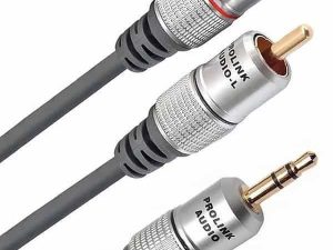 Cablu audio stereo Jack 3.5 mm - 2x RCA 5m ecranat negru PROLINK TCV3420-5.0