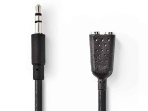Cablu Audio Stereo Jack 3.5 mm tata - 2x 3.5 mm mama 0.2m Nedis