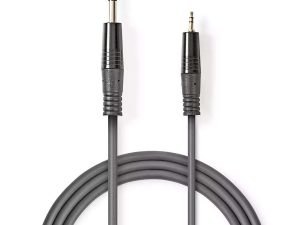 Cablu audio stereo Jack 6.35 mm Tata - 3.5 mm Tata 1.5m gri Nedis