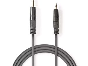 Cablu Audio Stereo Jack 6.35 mm tata - 3.5 mm tata 3m gri Nedis