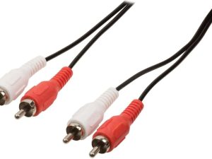 Cablu audio stereo RCA 2 x RCA tata - 2x RCA tata 2m negru VALUELINE