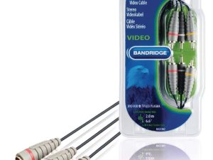 Cablu audio-video 3x RCA tata - 3x RCA tata 2m albastru Bandridge