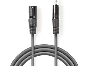 Cablu audio XLR 3-Pin tata - 3.5mm Jack tata 3m gri Nedis