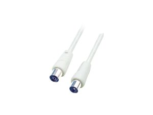 Cablu coaxial 1.5m alb mama-tata dublu ecranat drept RF 1X HOME