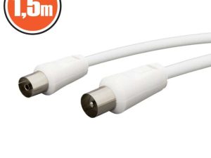 Cablu COAXIAL tata - COAXIAL mama 1.5m alb 20112