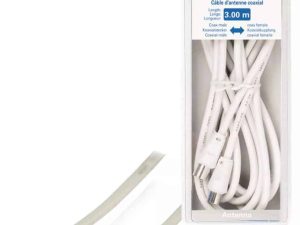 Cablu coaxial tata-mama 3m Dublu Ecranat alb VALUELINE