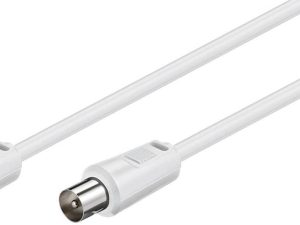 Cablu COAXIAL TV antena 5m tata-tata 75 ohm 70DB Dublu ecranat CCS alb 68149 Goobay