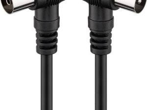Cablu conexiune antena 2.5m negru conector cotit Goobay