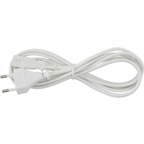 Somogyi Elektronic Cablu de alimentare Euro - 2pini mufa bipolara 2m conductor 2x0.75mm2 2.5A 500W alb Somogyi Electronic