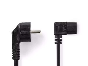 Cablu de alimentare PC 10m cotit Schuko tata cotit - IEC-320-C13 90grade negru Nedis