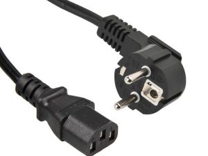 Cablu de alimentare PC 1.8m tata 90* la mama 3x0.75mm2 negru