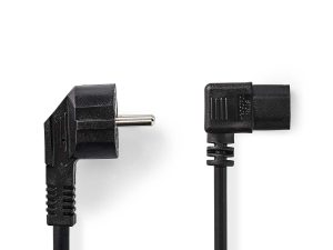 Cablu de alimentare Schuko tata cotit - IEC- 320-C13 cotit 10m 3x1mm2 cupru negru Nedis CEGL10020BK100