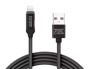 Cablu de date 2in1 iPad iPhone lightning 1m 2A negru delight