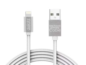Cablu de date 2in1 iPad iPhone Lightning +Micro USB 1m 1A alb delight