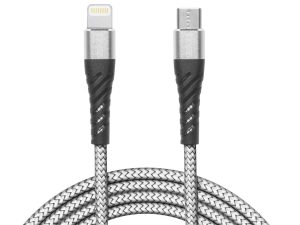 Cablu de date Apple iPhone lightning - USB Type C 1m 2A gri panzat delight