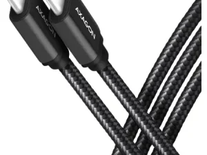 Cablu de date/incarcare AXAGON USB-C la USB-C 2.0 1.5m pentru transfer rapid PD 240W 5A matisat conector aluminiu BUCM2-CM15AB