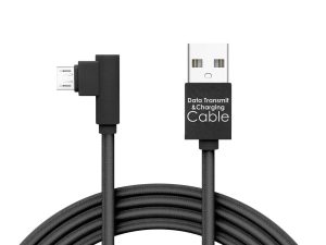 Cablu de date Micro USB 2m 2A Gamer executie 90° negru Delight 55444M-BK