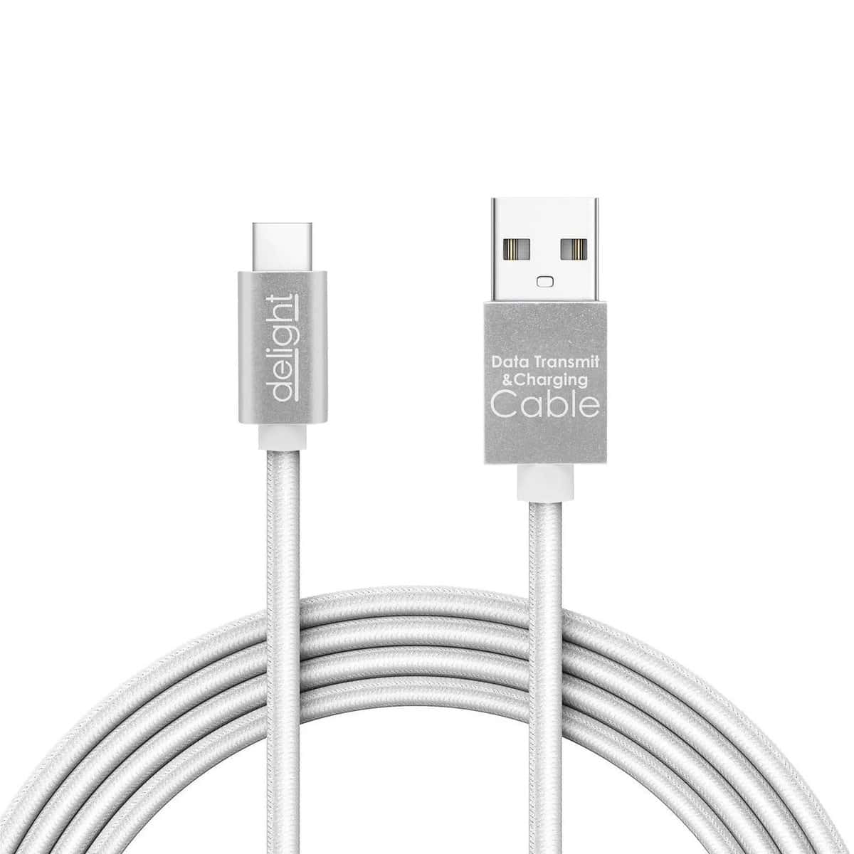 telefoane mobile Cablu de date USB type C 1m argintiu cu iluminare LED rosu delight