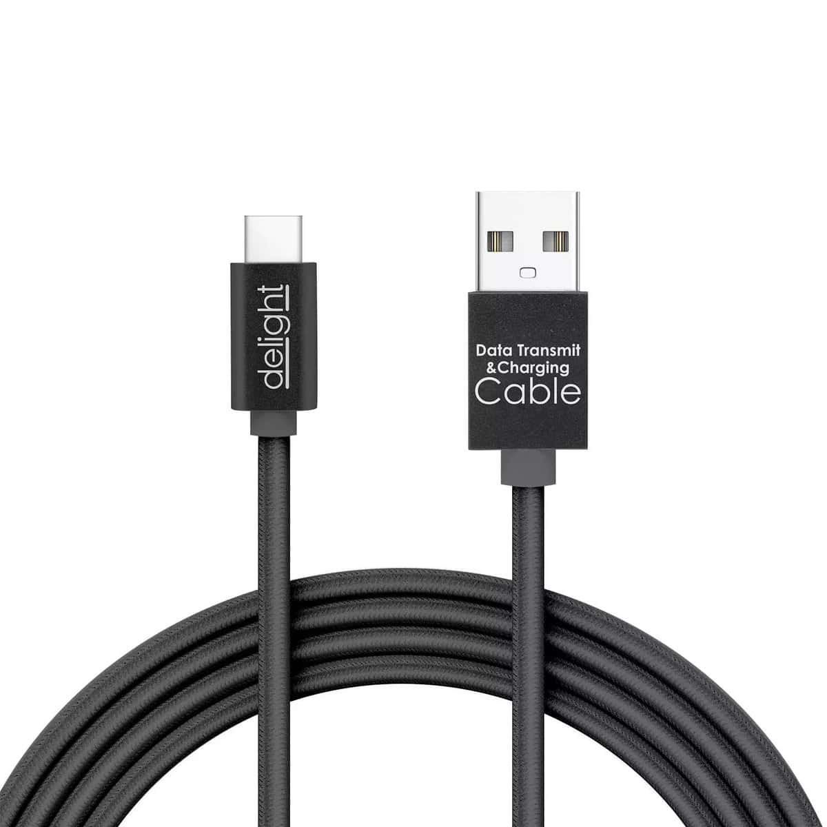 telefoane mobile Cablu de date USB type C 1m negru cu iluminare LED rosu delight