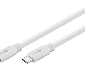 Cablu de incarcare si sincronizare USB type C 3.2 Gen1 tata-tata PD 60W 1m alb Goobay