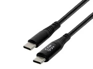 Cablu de incarcare USB-C - USB-C 1.2m 100W QC /PD /PPS si contor de energie LED Home USBCC100PM