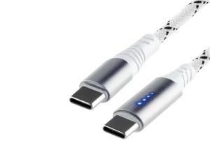 Cablu de incarcare USB-C - USB-C 2m 100W 5A QC /PD /PPS si contor de energie LED Home USBCC2M100L