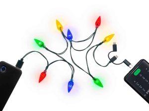 Cablu de incarcare USB pentru smartphone cu lumini LED RGB - Lightning Micro-USB USB type C 90cm Goobay 60339