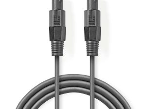 Cablu difuzor 1.5mm SPEAKON 2-pini mama 5m cupru gri Nedis