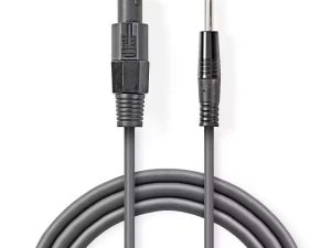 Cablu difuzor 1.5mm SPEAKON 2-pini mama - 6.35 mm tata 5m gri Nedis