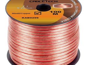 Cablu difuzor 2x0.20mm cupru transparent 1m Cabletech KAB0299