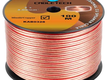 Cablu difuzor 4mm x2 cupru transparent Cabletech KAB0328