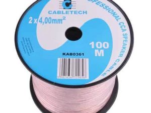Cablu difuzor CCA 2x4mm transparent Cabletech KAB0361