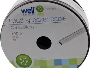 Cablu difuzor CCA alb 2x0.75mm Well LSP-CCA0.75WE-100-WL