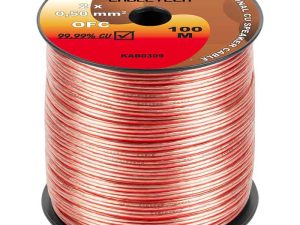 Cablu difuzor OFC cupru 2x0.5mm transparent 1m Cabletech KAB0309