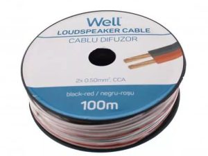 Cablu difuzor rosu/negru 2x0.5mmp CCA Well LSP-CCA0.50BR-100-WL