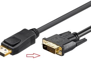 Cablu DisplayPort - DVI-D 24+1 FULL HD 1080p 1.8m contacte aurite negru