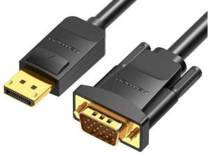 Cablu DisplayPort mufa tata - VGA D-Sub 15pin HD mufa tata 1080P 60Hz 1.5m negru 30AWG VENTION HBLBG